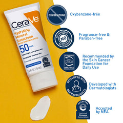 Cerave Hydrating Mineral Sunscreen 50 Face 75ml