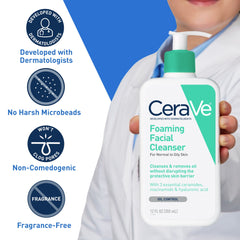 Cerave Foaming Facial Cleanser For Normal To Oily Skin 355Ml